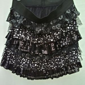 So Skirt 6 Layer Toile Lace XLG16 Blk/Silver GUC